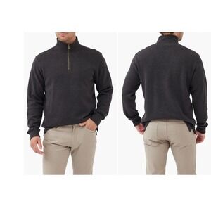 Rodd & Gunn Alton Ave Quarter Zip Pullover Sweatshirt Mens Medium Gray Cotton